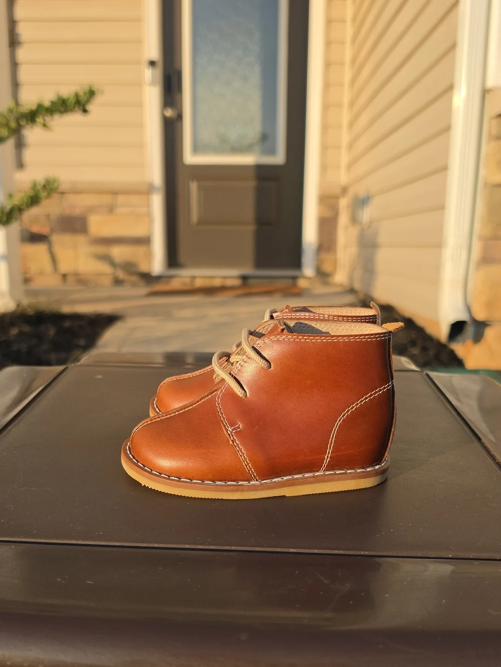 Elephantito Baby Brown Leather Walking Shoes Size 5